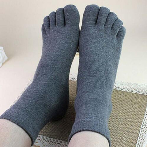Hot Selling One Pair Male Mens Socks Five Fingers Socks Separated Toes Cotton Solid Comfortable Soft Casual Ankle ► Photo 1/6