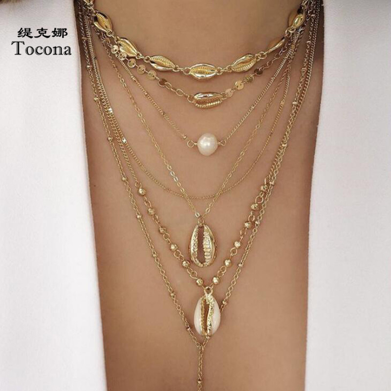 Multi-layer Gold Long Chain Bohemian Pineapple Pendant Necklace Jewelry Women