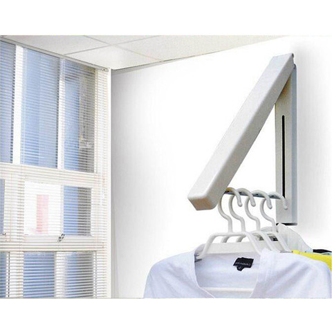 Wall Hanger Retractable Indoor Clothes Hanger magical Folding Kitchen Drying Stand Rack Hanging Holder Organizer Stainless Steel ► Photo 1/6