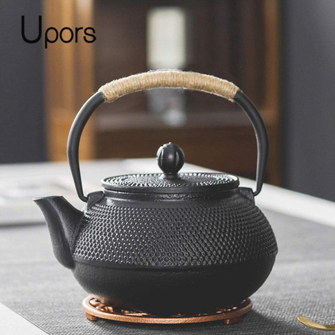 UPORS Japanese Iron Tea Pot with Stainless Steel Infuser Cast Iron Teapot Tea Kettle for Boiling Water Oolong Tea 600/800/1200ML ► Photo 1/6