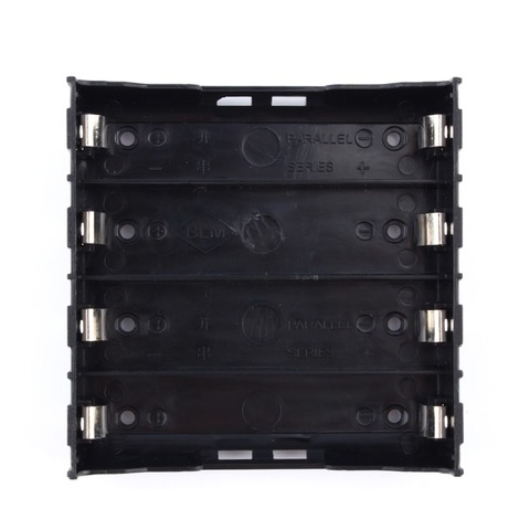 4x18650 Li-ion Battery Storage Plastic Clip Holder Case Box 8 Pin Contact Black (3.7V-14.8V) Battery Storage Boxes ► Photo 1/6