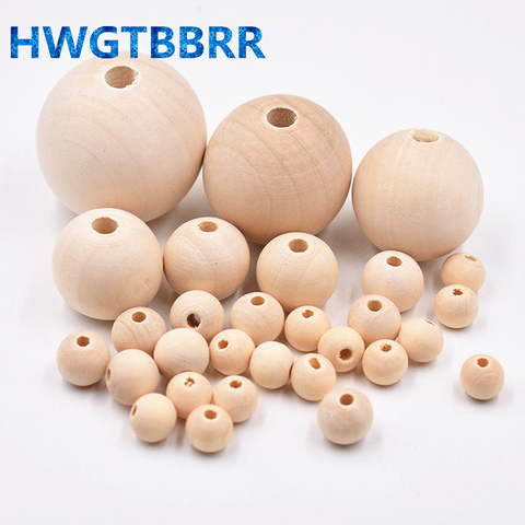 Wholesale 4-18mm Natural Color Wood Beads Loose Spacer Beads for Jewelry Making DIY Bracelet Necklace ► Photo 1/6