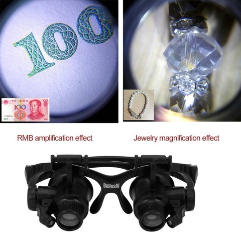 Headband Eyewear Watch Repair Watchmaker Magnifier  Loupe LED Lights Jeweler Magnifying Glasses Repair Tools 10X 15X 20X 25X ► Photo 1/1