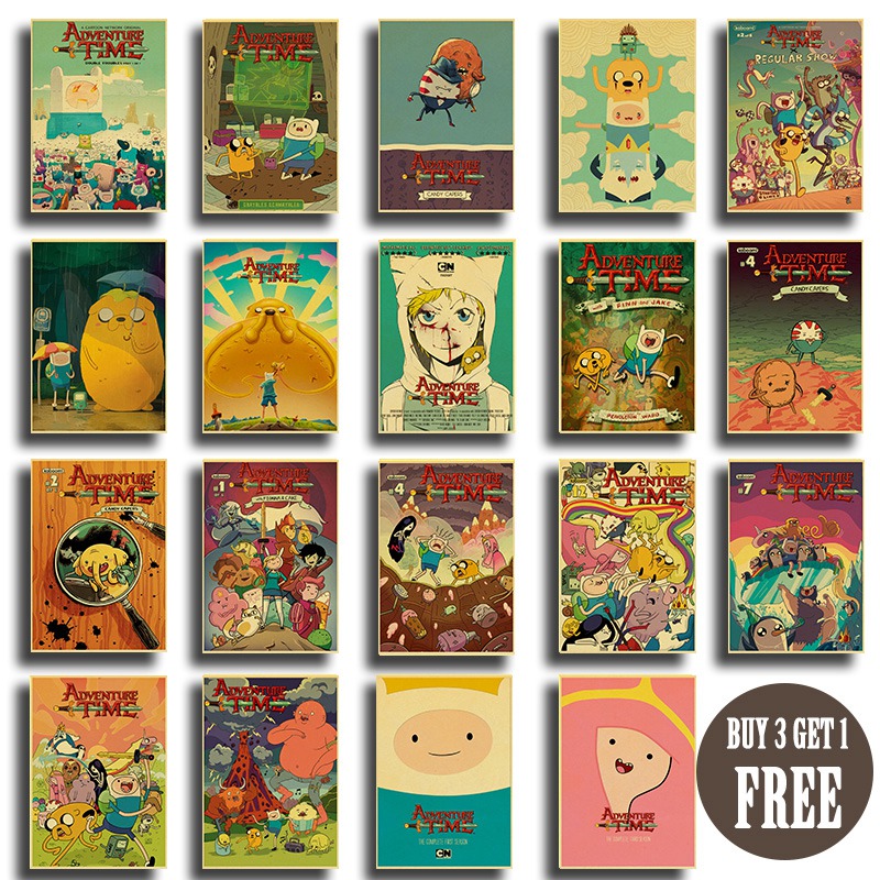 History Review On Adventure Time With Finn And Jake Cartoon Poster Vintage Retro Art Painting Home Room Decor Kraft Paper Wall Stickers Aliexpress Er The Princess - Vintage Adventure Home Decor