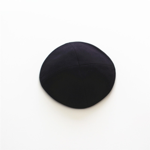 Black Kippah Jewish Solid High Quality beanie hat 16cm Kipot Kippot Jewish Cap ► Photo 1/5