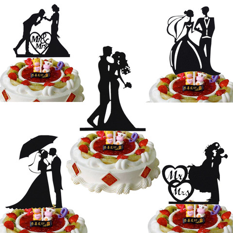 Customised Mr & Mrs Cake Flags Love Heart Wedding Cake Topper Bride Groom Wedding Party Cake Baking Decor Engagement Cake Flags ► Photo 1/6