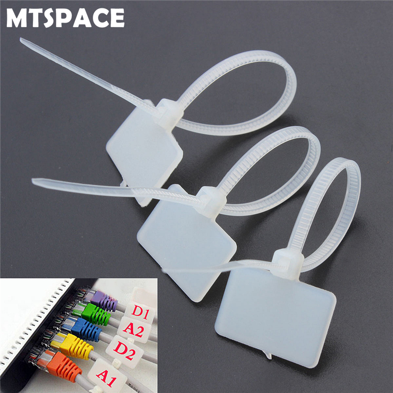 100X RJ45 RJ12 Wire Power Cable Label Mark Tags Self-Locking Nylon Tie Tags STWI 
