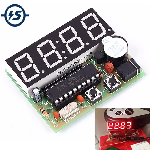 4-bit Digital Clock DIY Soldering Practice Kit, Great School Science Project, Practice Soldering Skills ► Photo 1/6