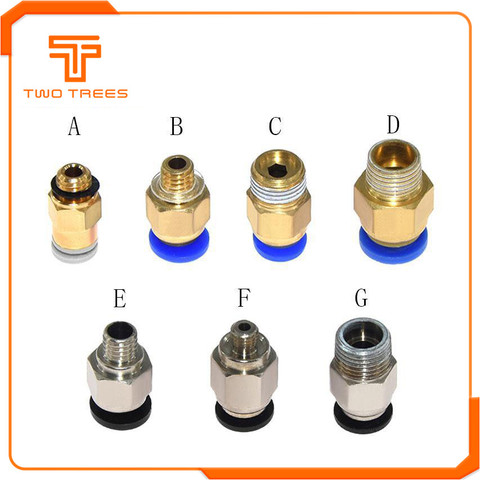 10pcs/lot  3D Printer Parts Pneumatic Fittings PC4 - M6 many type For 4mm PTFE Tube connector Coupler PC4 3d printer accessories ► Photo 1/6