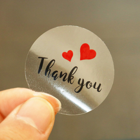 1.38inch Transparent Thank you Stickers Clear PVC Lable Seal Sticker Sealing Labels for Party Favor Package Decorations 60pcs ► Photo 1/6