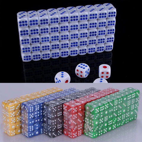 10pcs 14mm Opaque Colorful Poker Chips dice Six Sided Spot Fun Board game Dice D&D RPG Games Party Dice Gambling Game Dices ► Photo 1/5