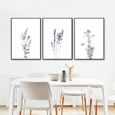 Modern Farmhouse Botanical Wall Art Canvas Posters Print Eucalyptus Lavender Olive Stem Painting Wall Pictures Home Room Decor ► Photo 1/6