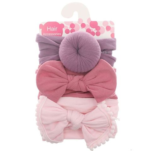 3pcs/Set New Solid Nylon baby headband Bow Headbands For Cute Kids Girls Hair Girls Turban Hairband Children Soft Cotton ► Photo 1/6