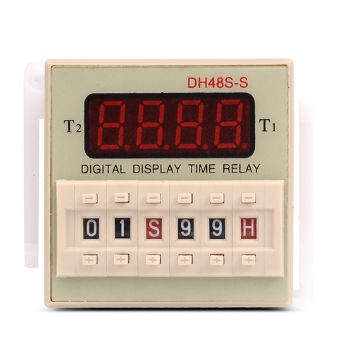 DH48S-S Repeat ON & OFF Cycle Timer Delay SPDT Control Digital Time Relay 8Pins with Socket Base DH48S AC 220V 110V DC 24V 12V ► Photo 1/6
