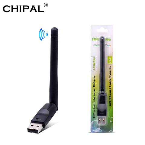 CHIPAL 150Mbps Ralink RT5370 Wireless Network Card Mini USB 2.0 WiFi Adapter Antenna PC LAN Wi-Fi Receiver Dongle 802.11 b/g/n ► Photo 1/6