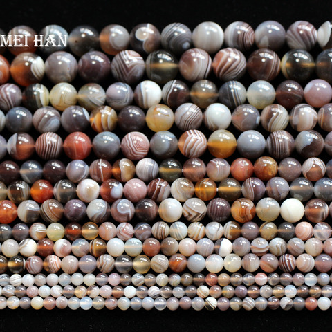 Meihan Free shipping Natural 6mm & 8mm & 10mm & 12mm Round Botswana Loose Beads for jewelry making design or DIY ► Photo 1/4