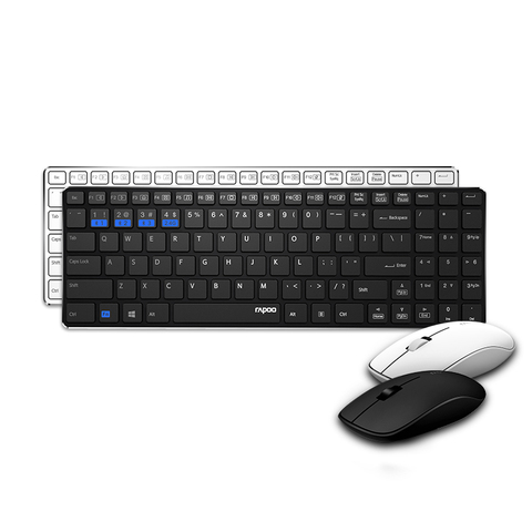 RAPOO 9300M Wireless Ultra-Slim Keyboard and Silent Optical Mouse Combo USB PC for Home Office Bluetooth 3.0,4.0 and 2.4G laptop ► Photo 1/1