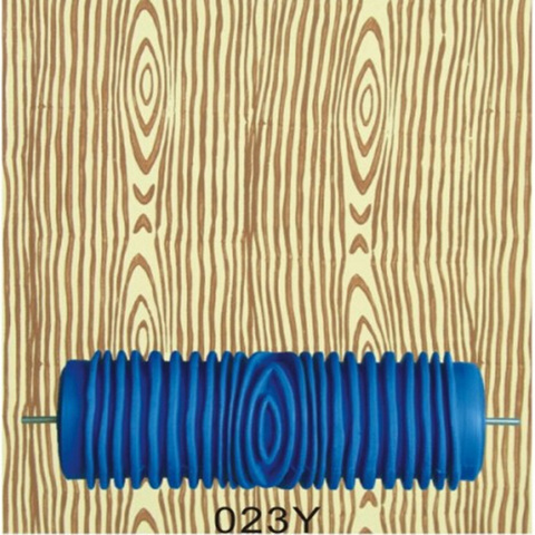 5 inch rubber wall painting roller, wood grain pattern roller blue without handle grip ► Photo 1/6