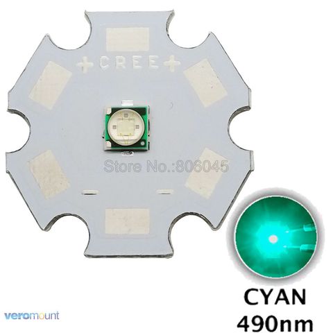 5PCS EPILEDS 3W 3535 Cyan 490NM - 495NM High Power LED Bead Emitter with 8mm 10mm 12mm 14mm 16mm 20mm Aluminum PCB ► Photo 1/5