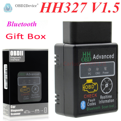Hot Sell Mini ELM327 V1.5 Bluetooth HH OBD Advanced OBDII OBD2 ELM 327 Auto Car Diagnostic Scanner Code Reader Scan Tool ► Photo 1/6