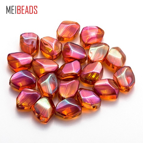 MEIBEADS 20pcs/lot 12*16 mm Colorful Crystal Irregular Shape Beads For Accessories Bracelet DIY Jewelry Making EY6072 ► Photo 1/6