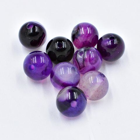 FLTMRH     Quality Natural Stone Purple Amethysts Crystals Round Loose Beads ► Photo 1/5