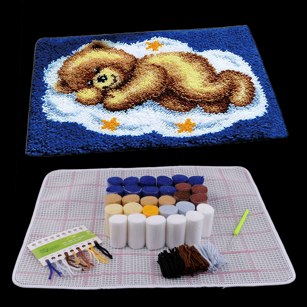 Latch Hook Rug Making Kits for Beginners Embroidery Cartoon Carpet Cushion