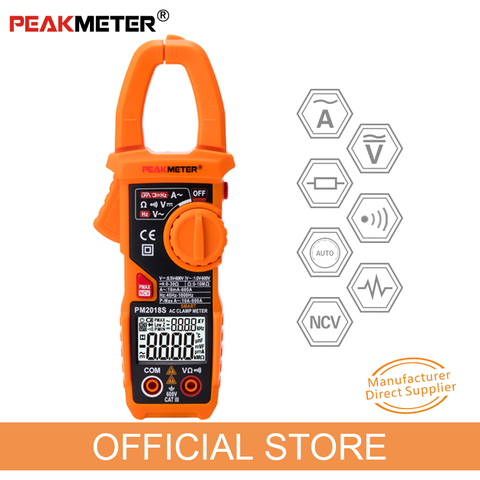 Official PEAKMETER Portable Smart AC Digital Clamp Meter Multimeter AC Current Voltage Resistance Continuity Measurement Tester ► Photo 1/6
