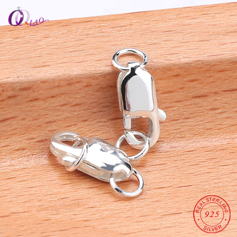 925 Sterling Silver Jewelry Findings  Lobster Clasps For Necklace Bracelet With Opening 2 Jump Rings Jewelry accessories 2pcs ► Photo 1/6
