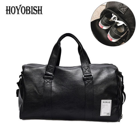 HOYOBISH Korean Style Men Travel Duffle Bags Waterproof Leather Handbags Shoulder Bag For Women Large Capacity Weekend Bag OH301 ► Photo 1/1