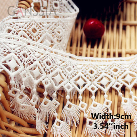 1yard Width:9.0cm Exquisite vintage tasse lace accessories water-soluble embroidery lace,sewing Garment. (ss-368) ► Photo 1/3