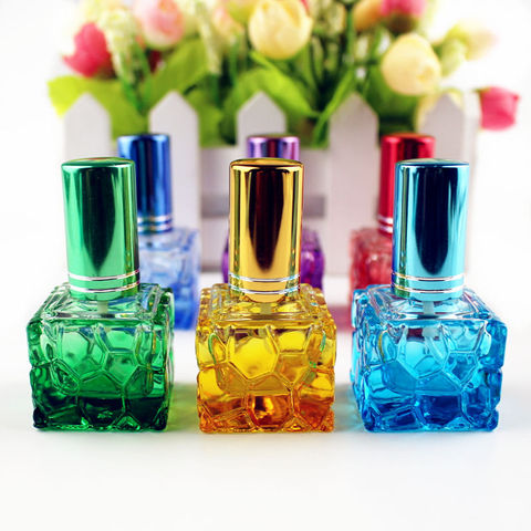 1PC Colorful Square Glass Perfume Bottle 10ml Small Sample Portable Parfume Refillable Scent Sprayer Cosmetic Spray Bottle ► Photo 1/6