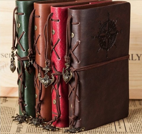 Classical Spiral NoteBook Newest Diary Book Vintage Pirate Anchors PU leather Note Book Replaceable Xmas Gift Traveler Journal ► Photo 1/6
