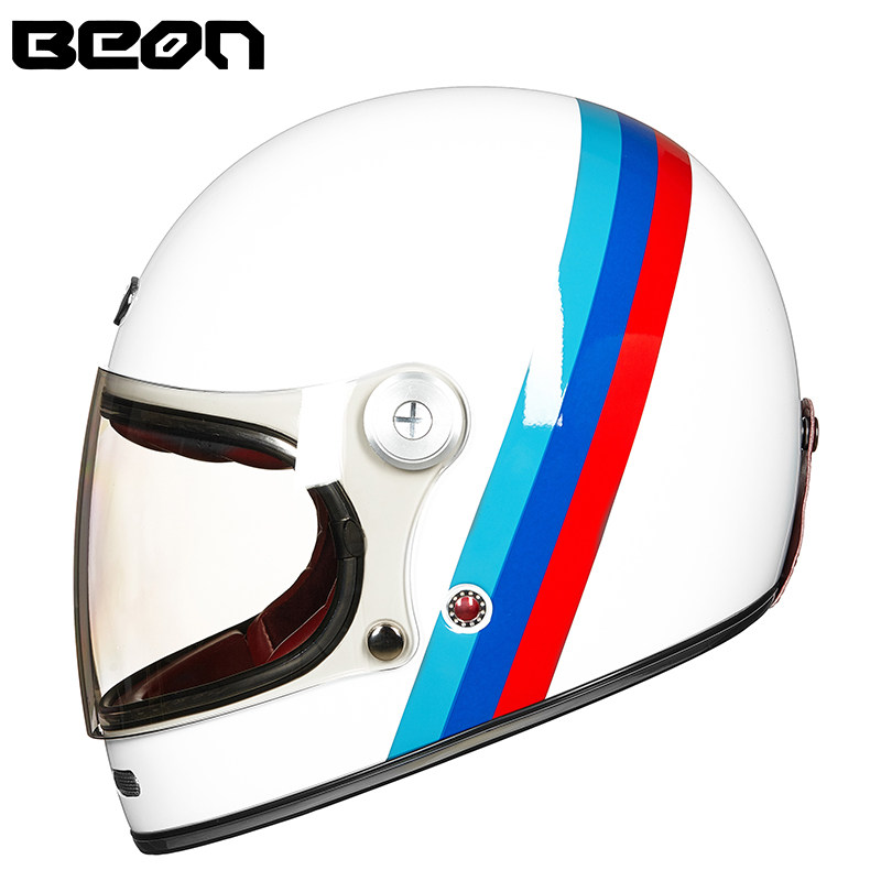 beon motorcycle helmet RetroRide Smart Bluetooth Open-Face with Dual Sun Visors Cream - Short Visor and groove to your favorite tunes seamlessly while driving Beon Helmets - Worldwide shipping,