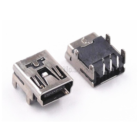 10Pcs Mini USB Type B 5-Pin Female Socket Right Angle DIP Jack Connector ► Photo 1/4