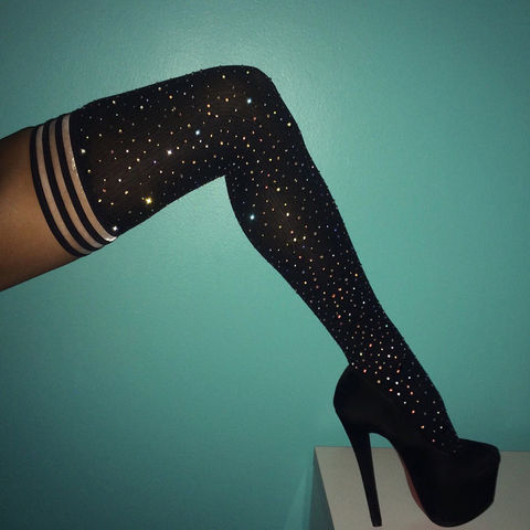 Bling Bling 1Pair Women Thigh High Over the Knee Socks Long Cotton Stockings Stocking Sexy Thigh High Stockings for Women ► Photo 1/6