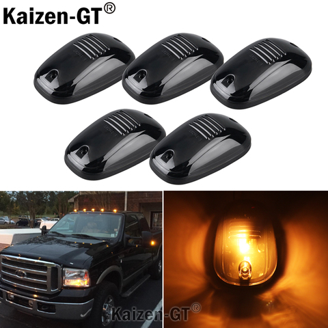 5pcs Amber LED Cab Roof Top Marker Running Lights For Truck SUV 4x4 (Black Smoked Lens Lamps) ► Photo 1/6