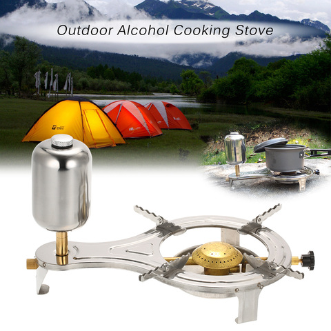 Portable Outdoor Liquid Alcohol Stove Stainless Steel Camping Hiking Wood Stove Firewoods Furnace Mini Picnic Cooking Stove ► Photo 1/6