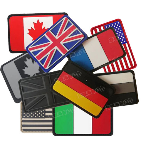 PVC Epoxy Flag Armband UK Germany France Italy United States Canada Flag Badge Clothes Backpack Hat Jeans Decorative Patch ► Photo 1/6