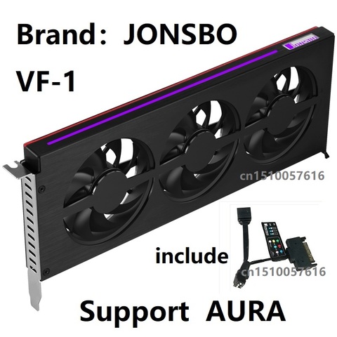 JONSBO VF-1 Graphics Card Heatsink Aluminum-magnesium housing support AURA Motherboard RGB light effect strip Graphics Cooling ► Photo 1/4