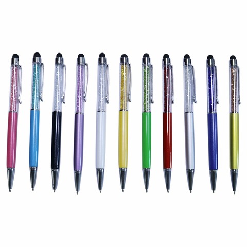 1 Pc Creative Crystal Pen Diamond Ballpoint Pens Stationery Ballpen Styles Pen Touch Pen 11 Colors Oily Black Refill 0.7 mm ► Photo 1/6