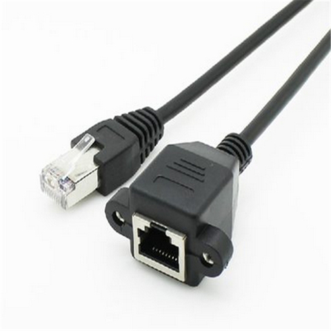1pcs 30cm 8Pin RJ45 Cable Male to Female Screw Panel Mount Ethernet LAN Network 8 Pin Extension Cable ► Photo 1/3