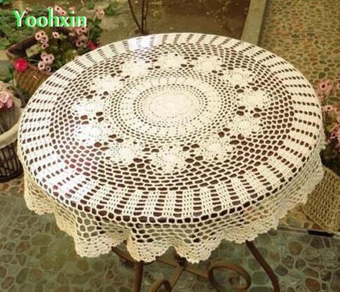 Luxury Lace Cotton Crochet tablecloth  Table cloth towel round handmade Table Cover New Year 2022 Christmas wedding decoration ► Photo 1/5