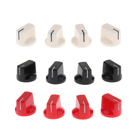 4 Pack Plastic Flat Pointer Guitar Amp Effect Pedal Knobs Pointer Knob for Acoustic Electric Guitar Parts Accessories ► Photo 1/6