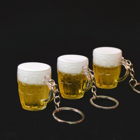 Hot Women Charm Simulation Beer Shaped Decoration Props Key Holder Bag Charm Accessories New Men Best gift Jewelry K2090 ► Photo 1/4