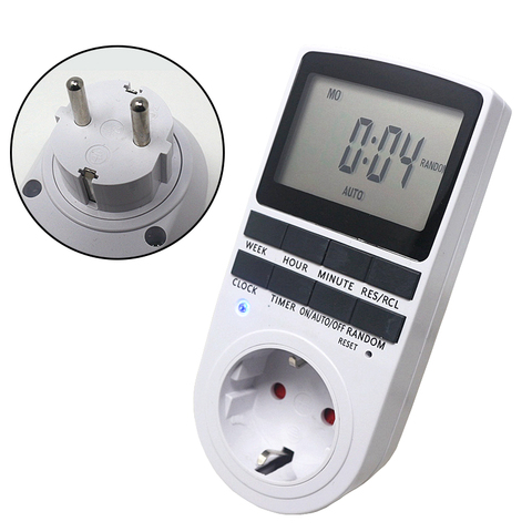 EU BR FR UK Plug-in Programmable Timer Switch Socket 230V 50Hz With Summer Time Random Function For Kitchen Timer Switch ► Photo 1/6