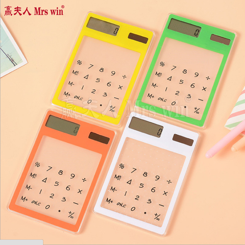 8 Digit Touch Screen Ultra slim Transparent Solar Stationery Clear Scientific Calculator use for Student School Office ► Photo 1/2