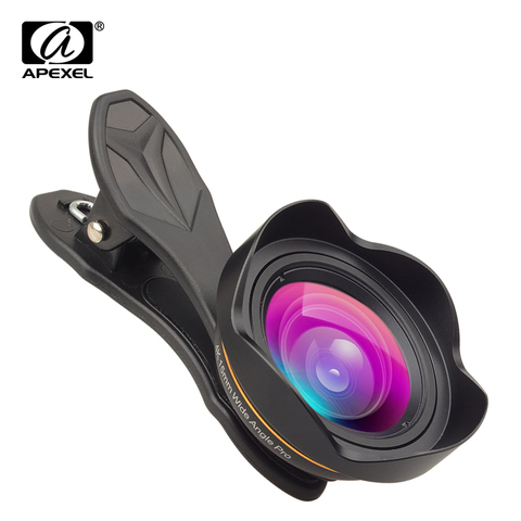 APEXEL Professional Optic Phone camera lends kit 15mm 4K Wide angle lens no distortion for iPhoneX 8 plus HTC more smartphone ► Photo 1/6