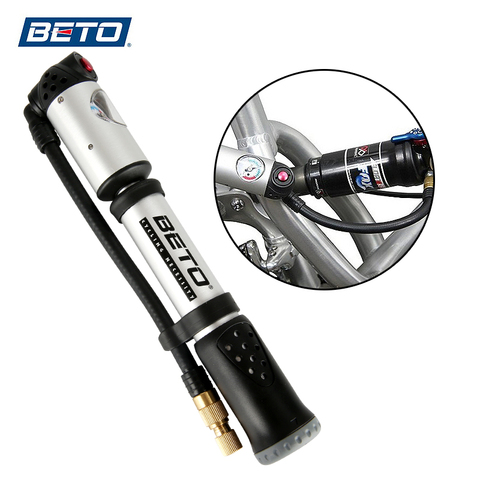 BETO Portable Hand Mini Pump Tire Fork Air Inflator Bike Pump Hose With Gauge 300 Psi High Pressure Bicycle Pump MP-036 AV/FV ► Photo 1/6