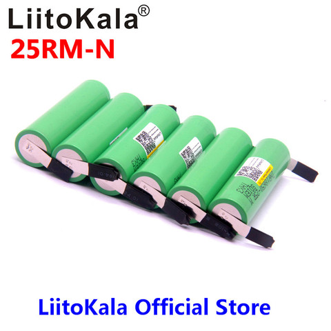 LiitoKala 18650 2500mAh Rechargeable battery 3.6V INR18650 25R M 20A discharge + DIY Nickel ► Photo 1/5
